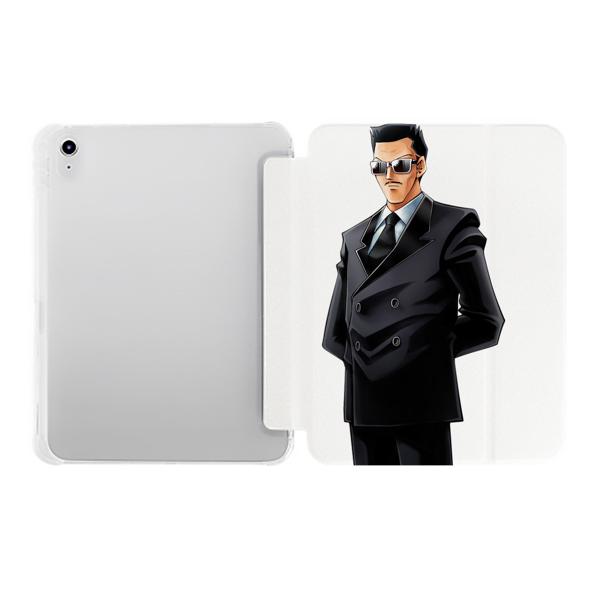 （画像用） 遊☆戯☆王 Yu-Gi-Oh! IPad ケース ペン収納付き 三つ折りスタンド PUレザー×シリコン 対応機種9.5/10.5/10.9インチ